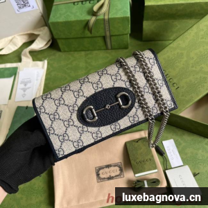 Gucci Horsebit 1955 wallet with chain 621892 blue