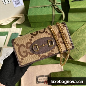 Gucci Horsebit 1955 wallet with chain 621892 brown