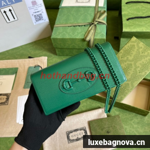 Gucci Horsebit 1955 wallet with chain 621892 green