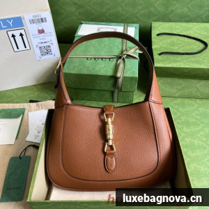 Gucci Jackie 1961 mini natural grain leather hobo bag 637091 brown