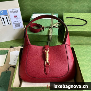 Gucci Jackie 1961 mini natural grain leather hobo bag 637091 red