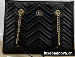 Gucci Marmont Medium Matelasse Shoulder Bag 447627 BLACK