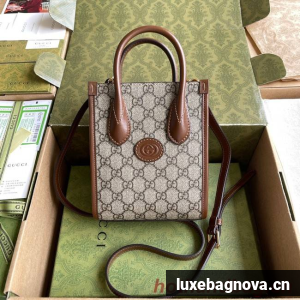 Gucci Mini tote bag with Interlocking G 671623 Brown