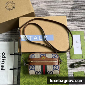 Gucci Ophidia GG mini bag 517350 Sapphire blue&brown