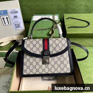 Gucci Ophidia small top handle bag with Web 651055 blue