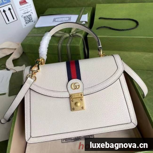 Gucci Ophidia small top handle bag with Web 651055 white