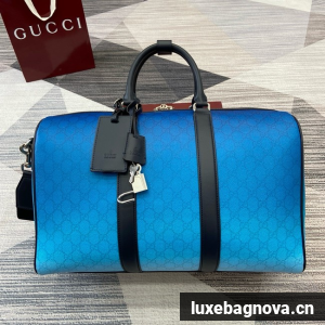 Gucci Original Leather GG Supreme Travel Bag 835688 blue
