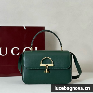 Gucci Siena medium top handle bag 855535 dark green