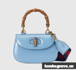 Gucci Small top handle bag with Bamboo 675797 blue