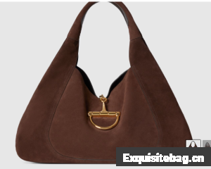 Gucci Softbit maxi shoulder bag Variation 837466 dark brown suede