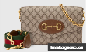 Gucci canvas Horsebit 1955 small bag 677286 brown