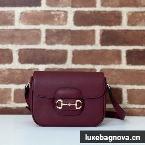 Gucci small shoulder bag leather 815205 Rosso Ancora red