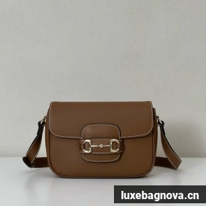 Gucci small shoulder bag leather 815205 brown
