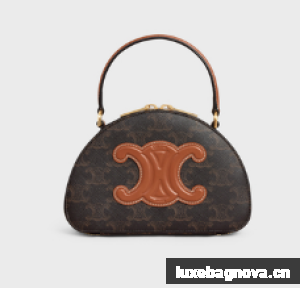 CELINE HALF MOON CASE TRIOMPHE CANVAS 10K642 TAN