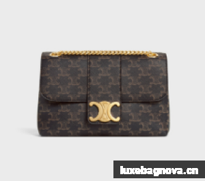 CELINE MEDIUM CELINE VICTOIRE BAG IN TRIOMPHE CANVAS 115852 TAN