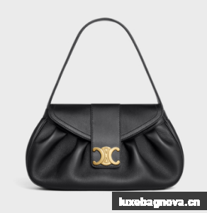 CELINE MEDIUM POLLY BAG IN SUPPLE CALFSKIN 115633 BLACK