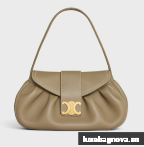 CELINE MEDIUM POLLY BAG IN SUPPLE CALFSKIN 115633 BROWN SEPIA