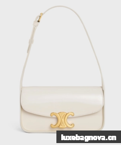 CELINE SHOULDER BAG TERENCE IN PATENT CALFSKIN 118313 white