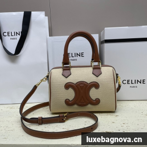 CELINE SMALL BOSTON IN SMOOTH CALFSKIN 113773 NATURAL & TAN