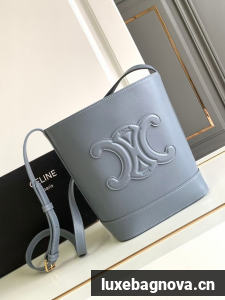 CELINE SMALL BUCKET CUIR TRIOMPHE IN SMOOTH CALFSKIN 198243 gray