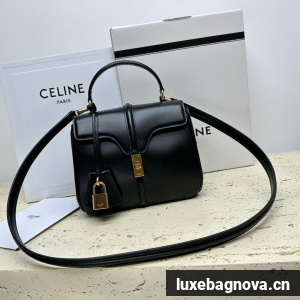 CELINE Small 16 Bag In Satinated Calfskin 197983 Black 