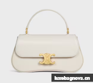 CELINE TEEN CELINE LOLA IN SHINY CALFSKIN 119533 WHITE COTTON