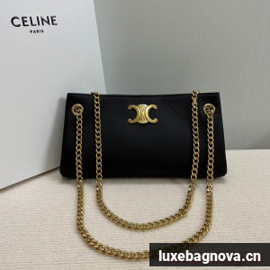 Celine MEDIUM NEWSPAPER BAG IN SUPPLE CALFSKIN 114253 BLACK