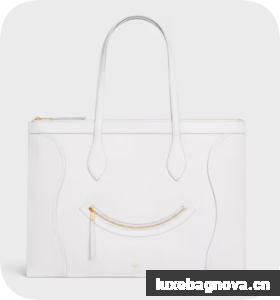 Celine FLAT CABAS NEW LUGGAGE IN GLOSSY CALFSKIN 123963 WHITE