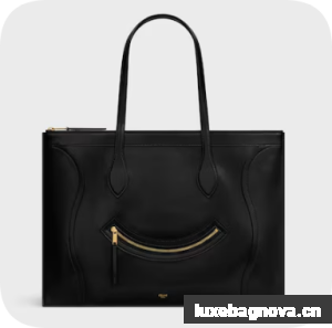 Celine FLAT CABAS NEW LUGGAGE IN GLOSSY CALFSKIN 123963 black