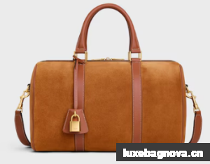 Celine LARGE BOSTON in SUEDE CALFSKIN 121323 TOBACCO