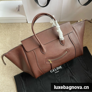 Celine LARGE SMILING NEW LUGGAGE IN LAMBSKIN 123683 brown
