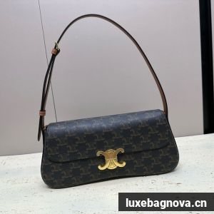 Celine MEDIUM CELINE LOLA BAG IN TRIOMPHE CANVAS 115533 brown