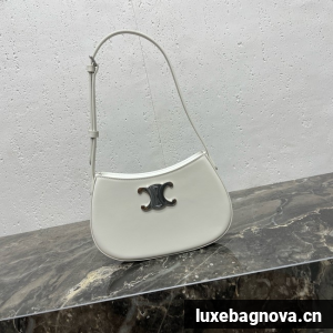 Celine MEDIUM TILLY BAG IN SHINY CALFSKIN 115703 white&Silver
