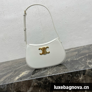 Celine MEDIUM TILLY BAG IN SHINY CALFSKIN 115703 white&gold