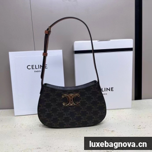 Celine MEDIUM TILLY BAG IN TRIOMPHE CANVAS 115703 TAN