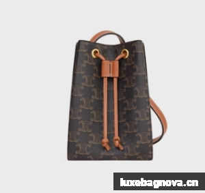 Celine MICRO SAILOR IN TRIOMPHE CANVAS AND CALFSKIN 10M742 TAN