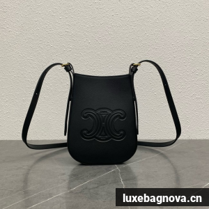 Celine MINI BUCKET CUIR TRIOMPHE IN SMOOTH CALFSKIN 100753 BLACK