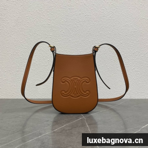 Celine MINI BUCKET CUIR TRIOMPHE IN SMOOTH CALFSKIN 100753 BROWN