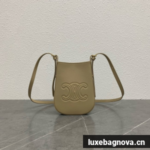 Celine MINI BUCKET CUIR TRIOMPHE IN SMOOTH CALFSKIN 100753 Khaki