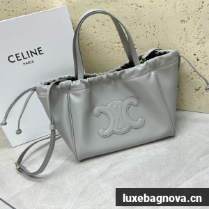 Celine SMALL CABAS DRAWSTRING CUIR TRIOMPHE IN GRAINED CALFSKIN 111013 gray