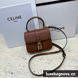 Celine TEEN BESACE TRIOMPHE IN SHINY CALFSKIN 100343 brown 