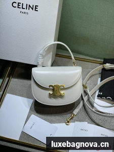 Celine TEEN BESACE TRIOMPHE IN SHINY CALFSKIN 110412 white