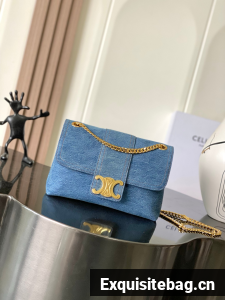 Celine TEEN CELINE VICTOIRE BAG IN Denim 116593 blue