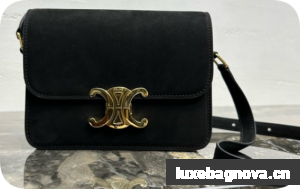 Celine TEEN TRIOMPHE BAG IN NUBUCK CALFSKIN 188423 black