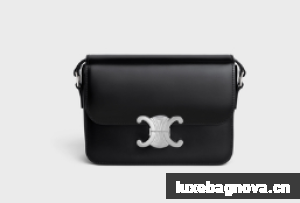 Celine TEEN TRIOMPHE BAG IN SHINY CALFSKIN 188423 BLACK