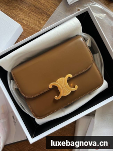 Celine TEEN TRIOMPHE BAG IN SHINY CALFSKIN LIMESTONE 188423 khaki