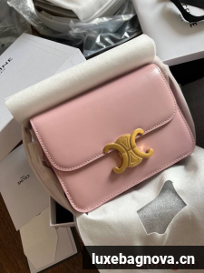 Celine TEEN TRIOMPHE BAG IN SHINY CALFSKIN LIMESTONE 188423 pink