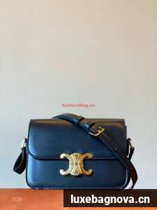 Celine TEEN TRIOMPHE BAG IN SHINY Original CALFSKIN MINERAL 188423 black
