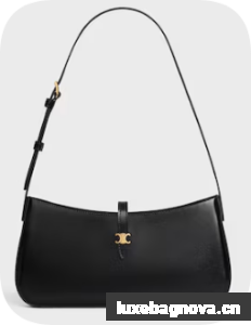 Celine TINA SHOULDER BAG IN shiny calfskin 123053 black