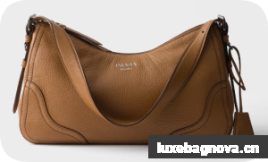 Prada Aimee large leather shoulder bag 1BC280 Caramel